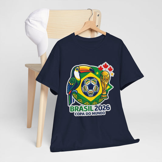 Brasil 2026 Copa do Mundo T-Shirt – Soccer World Cup Tee with Toucan & Trophy Design