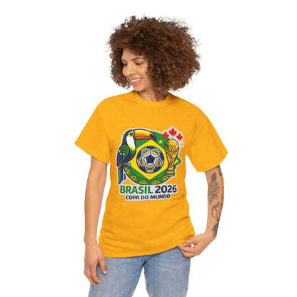 Brasil 2026 Copa do Mundo T-Shirt – Soccer World Cup Tee with Toucan & Trophy Design