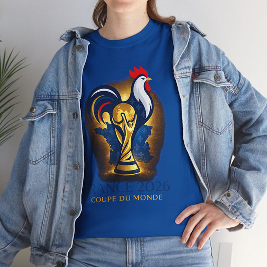 France 2026 World Cup T-Shirt – Rooster & Trophy Soccer Tee