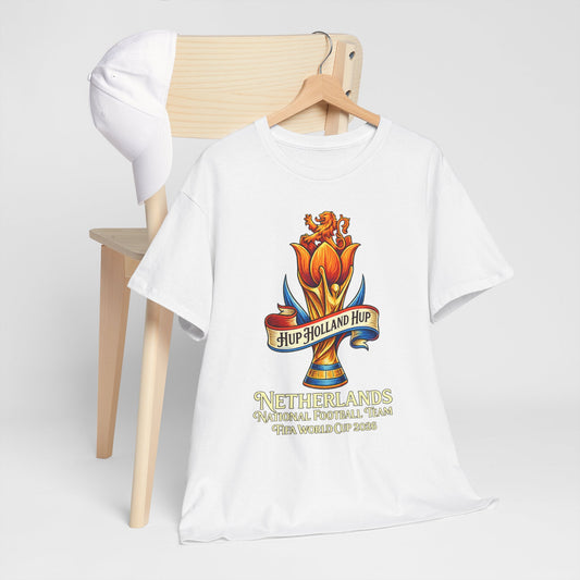Netherlands Football Tee — "Hup Holland Hup" Tulip Soccer Supporter Shirt