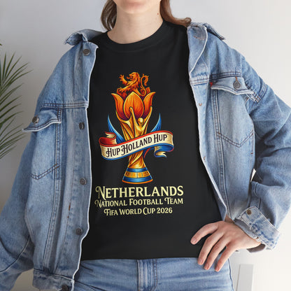 Netherlands Football Tee — "Hup Holland Hup" Tulip Soccer Supporter Shirt