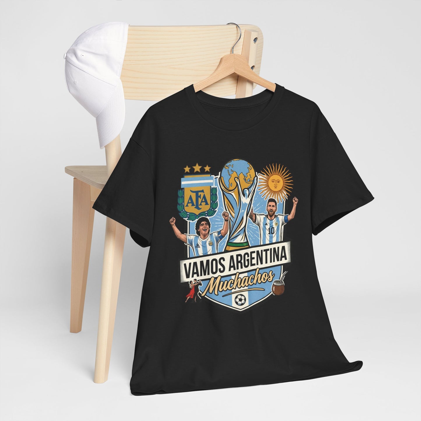 Argentina Soccer T-Shirt – "Vamos Argentina Muchachos" World Cup Fans Tee
