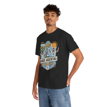 Argentina Soccer T-Shirt – "Vamos Argentina Muchachos" World Cup Fans Tee