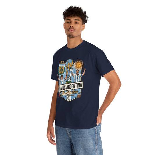 Argentina Soccer T-Shirt – "Vamos Argentina Muchachos" World Cup Fans Tee