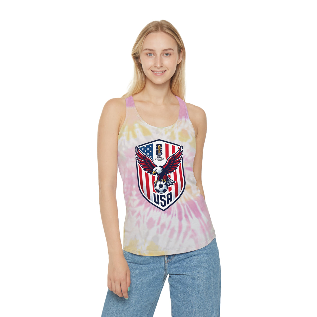 USA Soccer Eagle Tie-Dye Racerback Tank