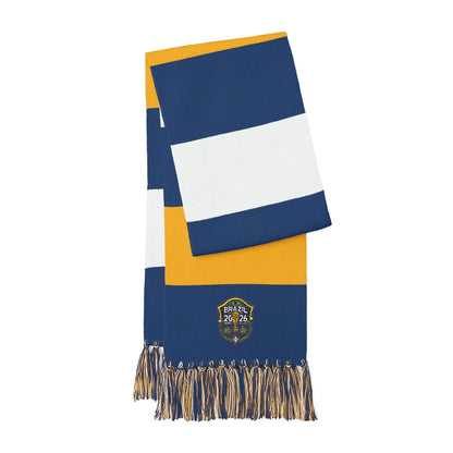 Embroidered Striped Spectator Scarf – Team Colors Fan Scarf with Crest