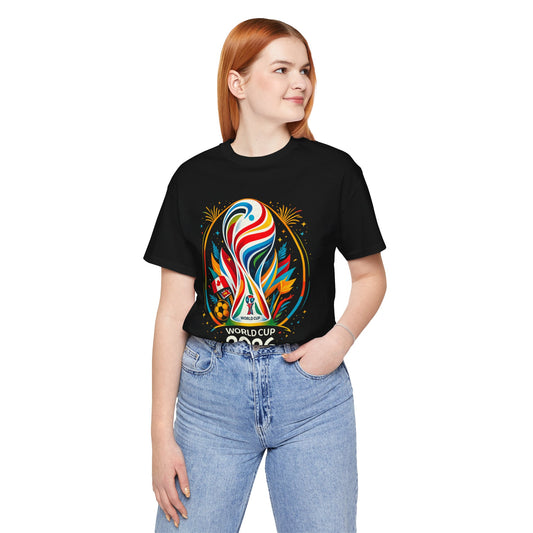 World Cup 2026 Soccer T-Shirt – Colorful Trophy Logo Tee