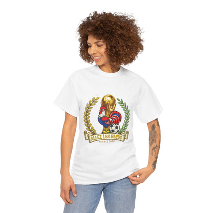 France Soccer Fan T‑Shirt — 'Allez Les Bleus' Rooster & World Cup Crest