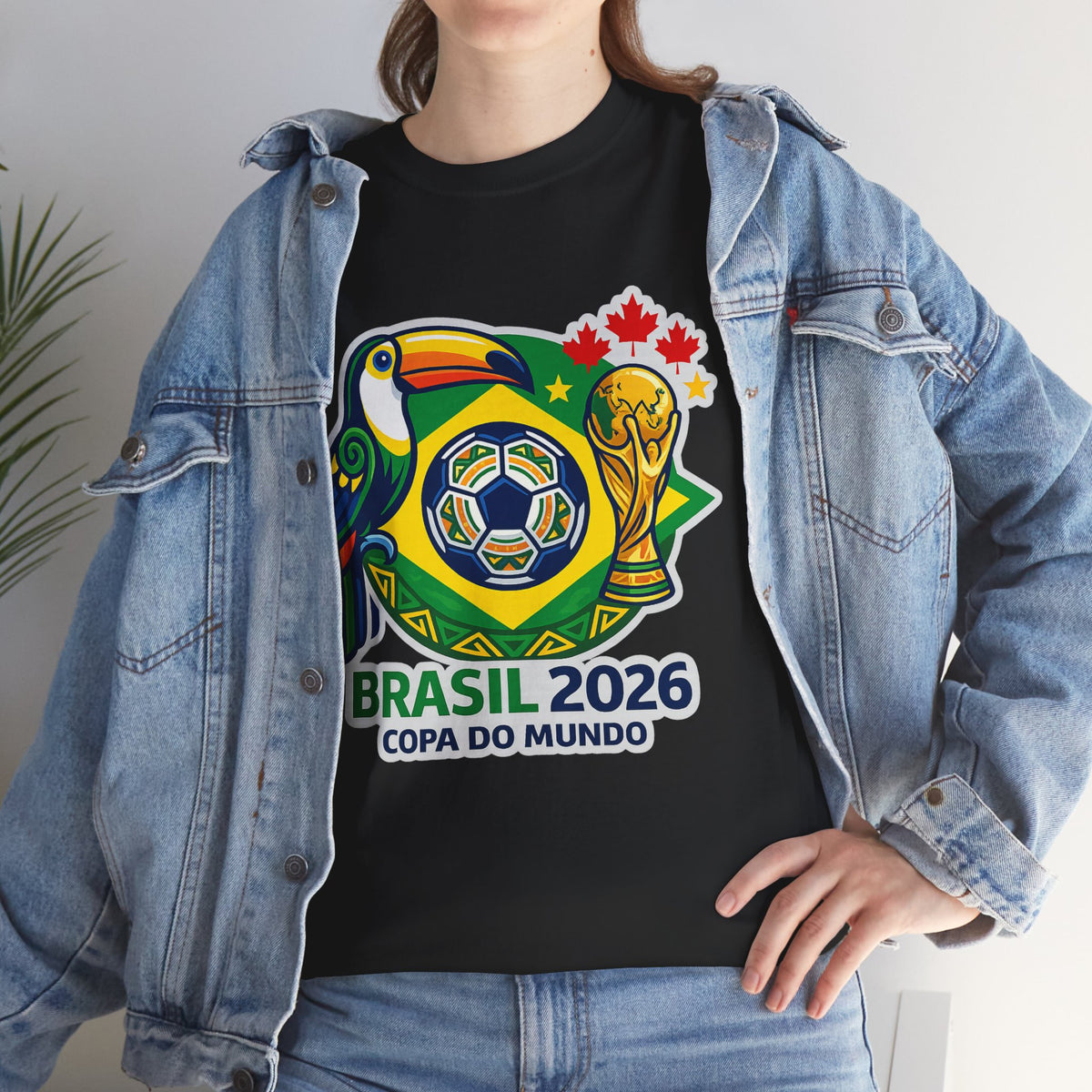 Brasil 2026 Copa do Mundo T-Shirt – Soccer World Cup Tee with Toucan & Trophy Design