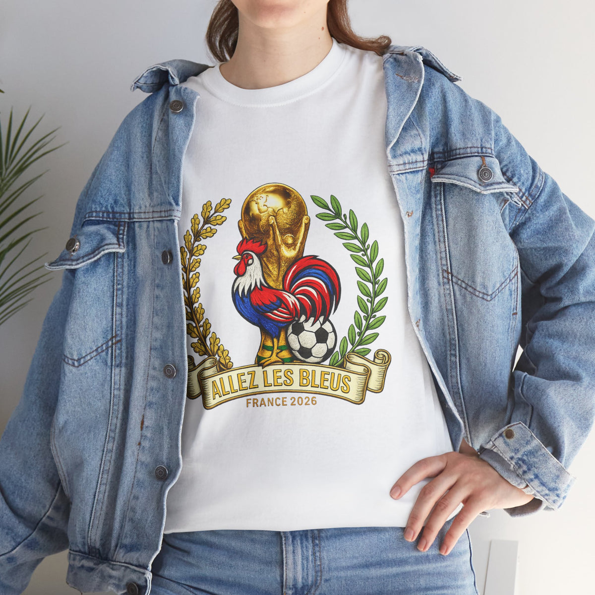 France Soccer Fan T‑Shirt — 'Allez Les Bleus' Rooster & World Cup Crest