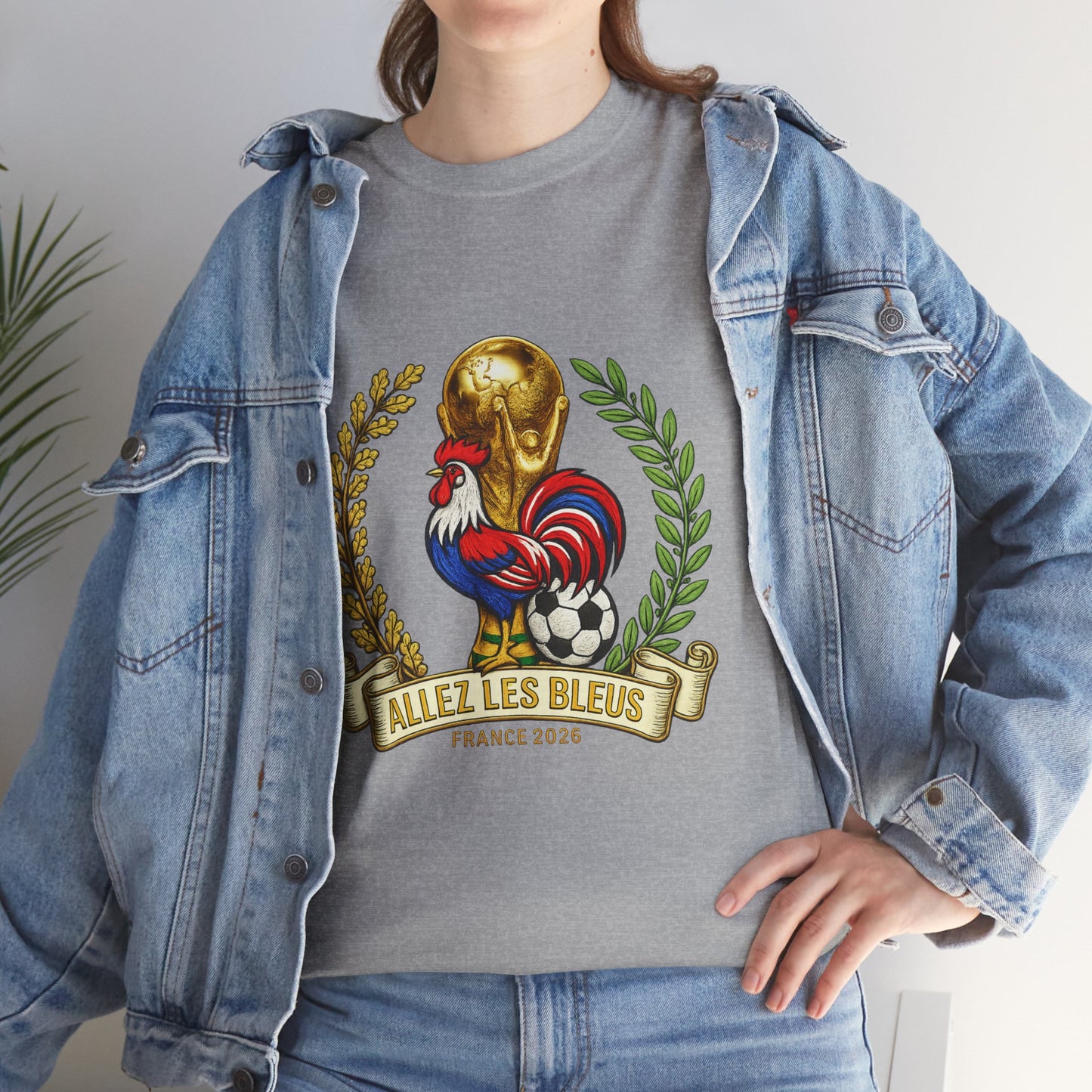 France Soccer Fan T‑Shirt — 'Allez Les Bleus' Rooster & World Cup Crest