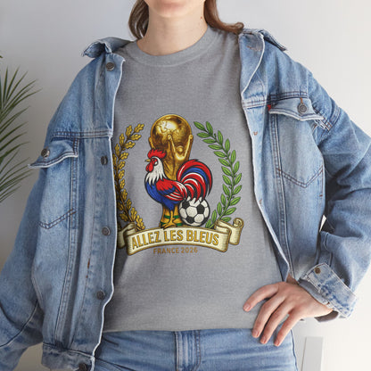 France Soccer Fan T‑Shirt — 'Allez Les Bleus' Rooster & World Cup Crest