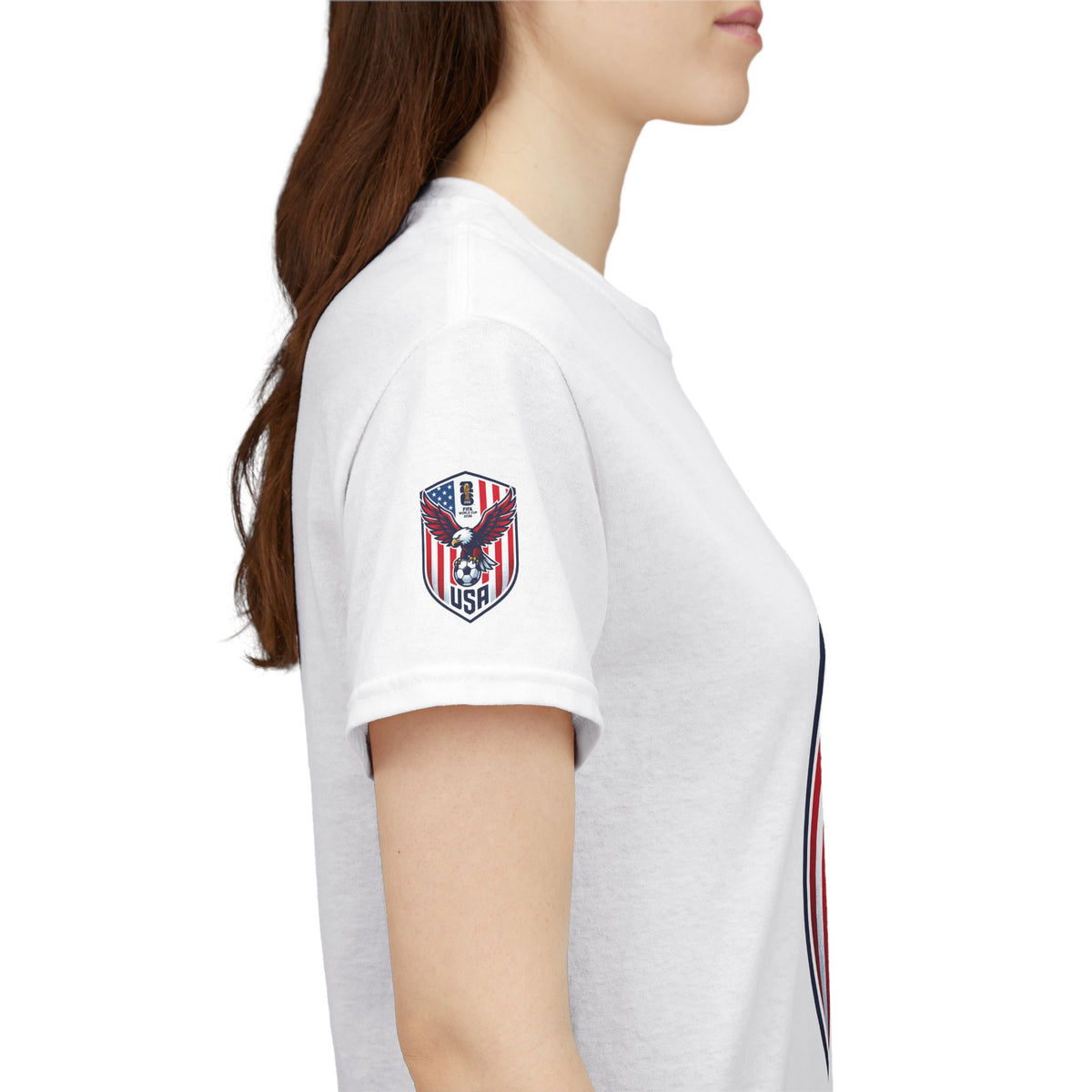 USA Eagle Soccer Shield T‑Shirt — Patriotic American Football Fan Tee