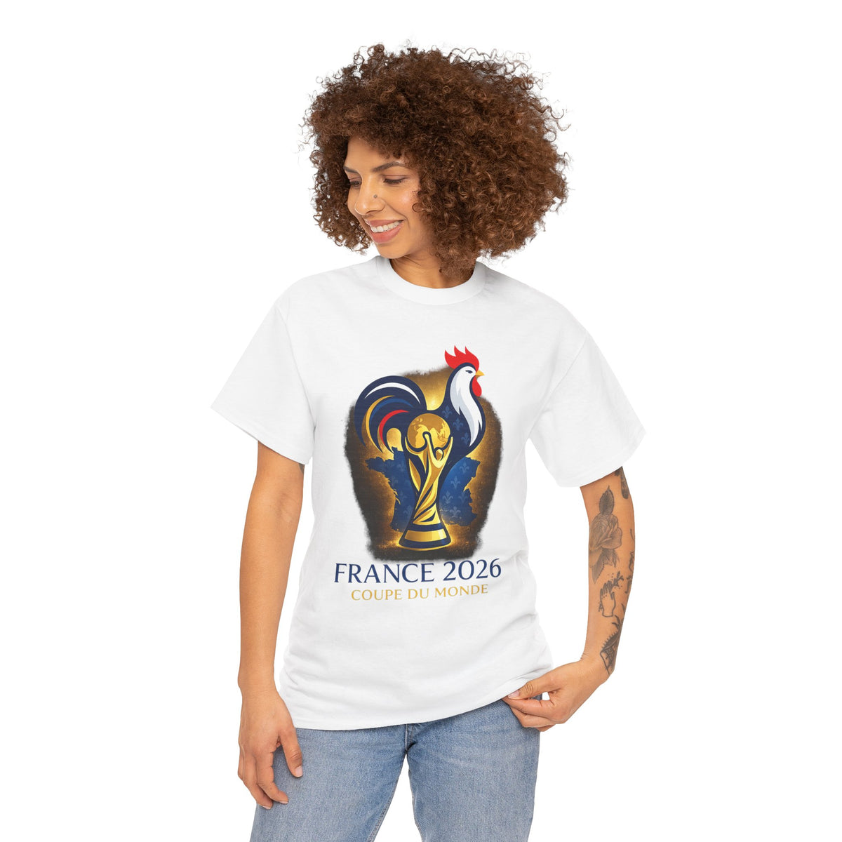 France 2026 World Cup T-Shirt – Rooster & Trophy Soccer Tee