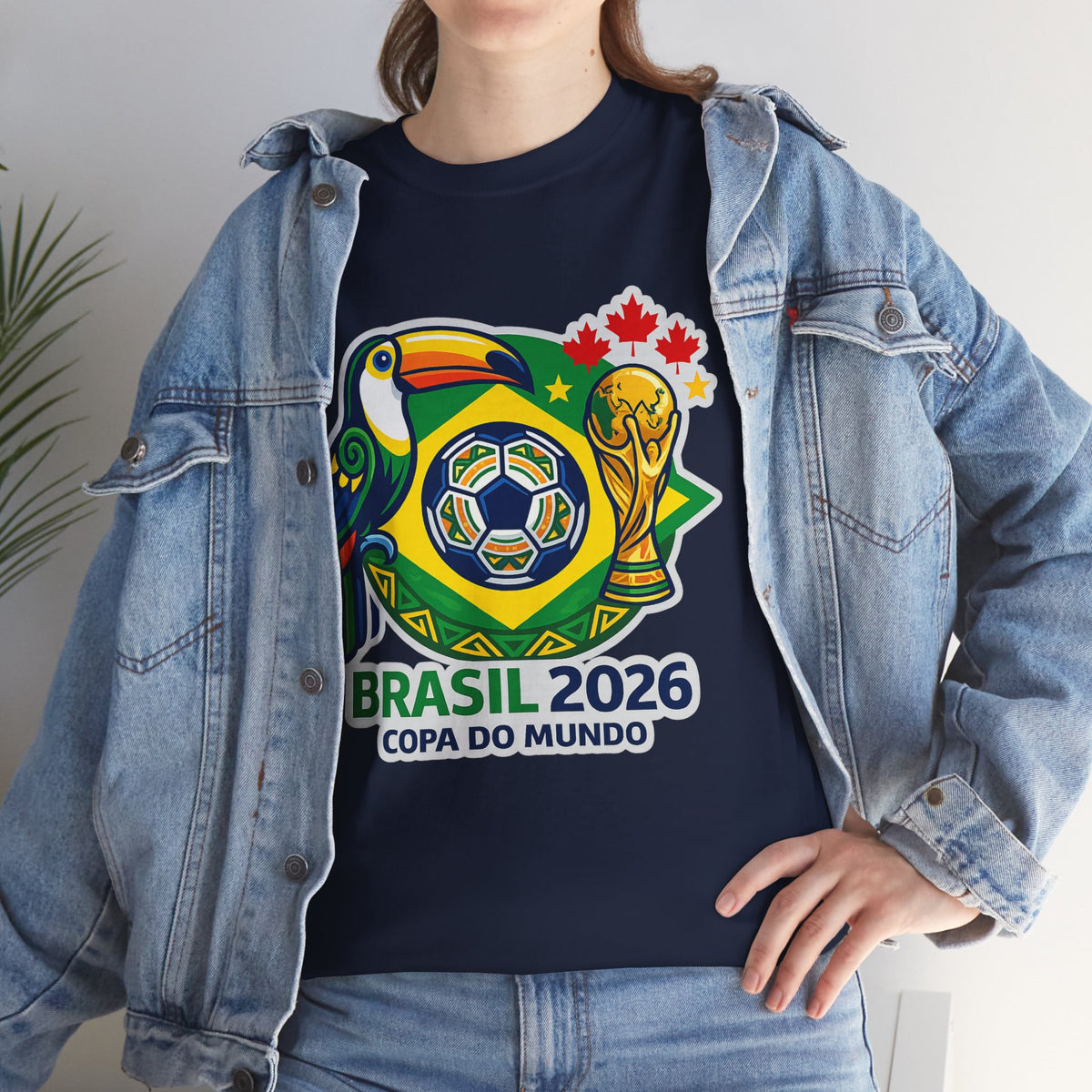 Brasil 2026 Copa do Mundo T-Shirt – Soccer World Cup Tee with Toucan & Trophy Design