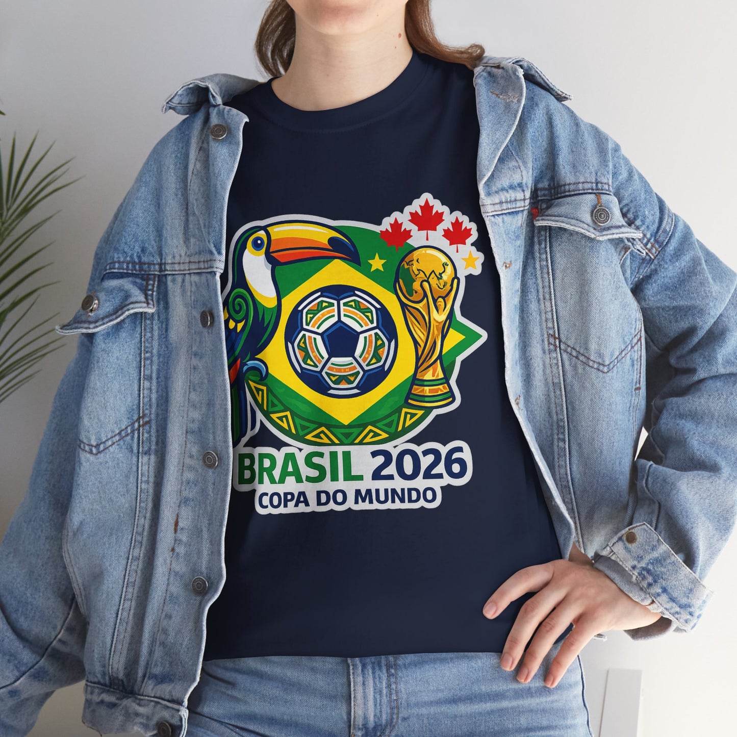 Brasil 2026 Copa do Mundo T-Shirt – Soccer World Cup Tee with Toucan & Trophy Design