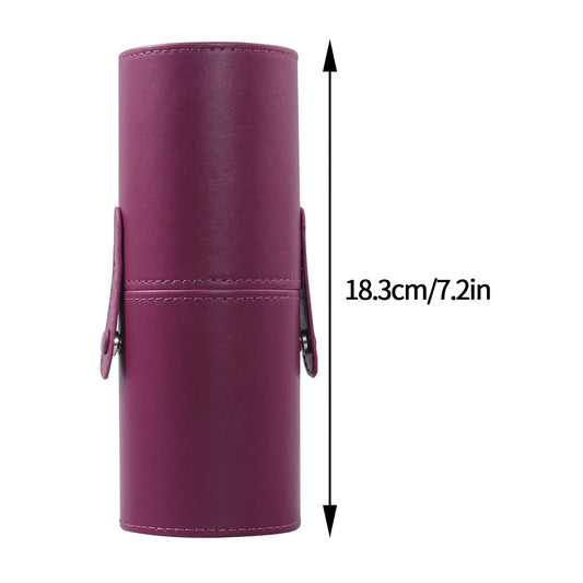 1PCS best-selling purple PU leather makeup brush storage bucket, easy to place large and small brushes, a makeup storage tool 5