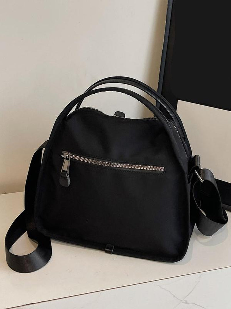 Women'S Elegant Solid Color Shoulder Bag, Fashionable Zipper Crossbody Bag for Daily Use, 2025 Fall & Winter Versatile High-Quality Daily Commuting Bag, Casual Shoulder Bag