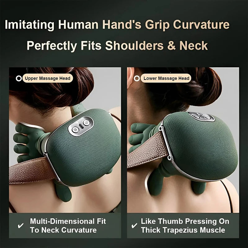 2025 Bionic Neck Shoulder Massager N7 Kneading Massager Shawl 3-Level Modes Neck Cervical Waist Leg Body Muscles Massage Pillow 2