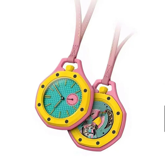 Pocket Watch Octagonal Pop Style Neck Quartz Movement Candy Color Quartz Watch Color Niche Personality Removable 2026 New Hot