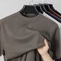 2026 Spring/Summer New Men's Short Sleeved 100% Wool T-Shirt Sweater O-neck Solid Color Loose Knit Pullover Business Casual Tops 0