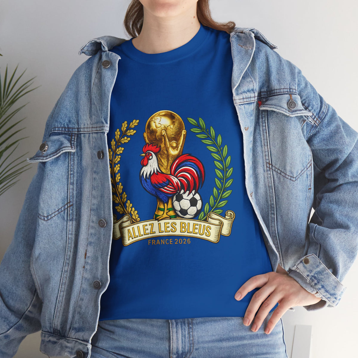 France Soccer Fan T‑Shirt — 'Allez Les Bleus' Rooster & World Cup Crest