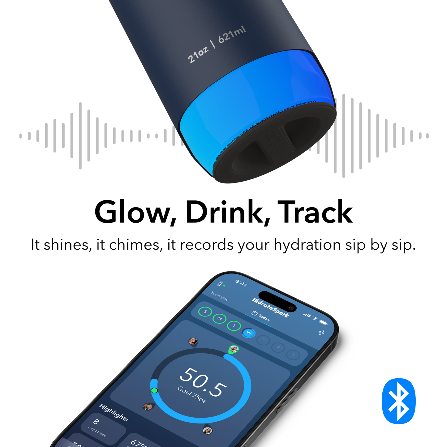 HidrateSpark PRO 2: 21 oz Smart Hydration Bottle