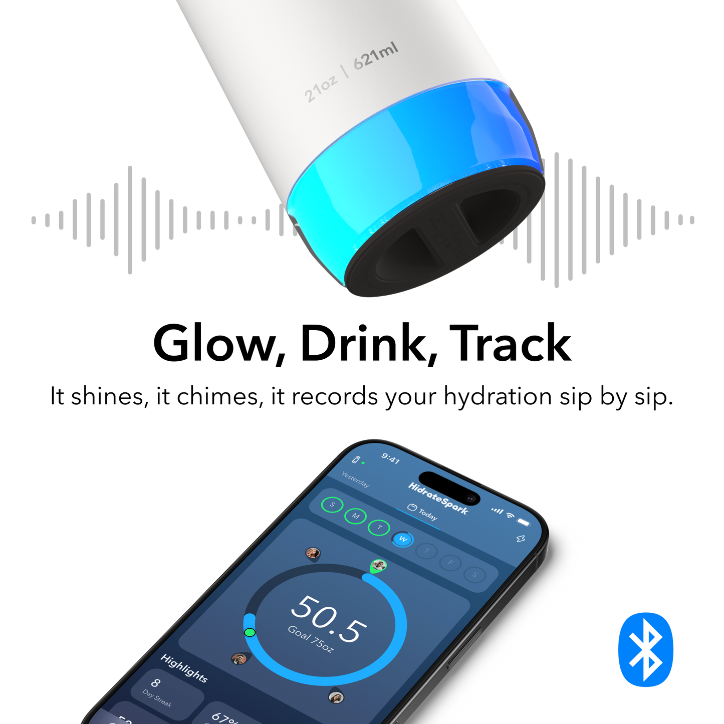 HidrateSpark PRO 2: 21 oz Smart Hydration Bottle