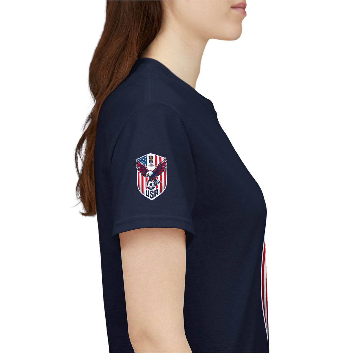 USA Eagle Soccer Shield T‑Shirt — Patriotic American Football Fan Tee
