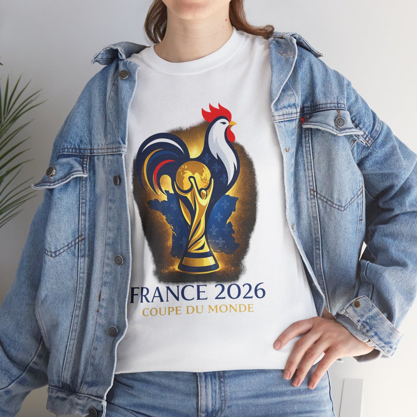 France 2026 World Cup T-Shirt – Rooster & Trophy Soccer Tee