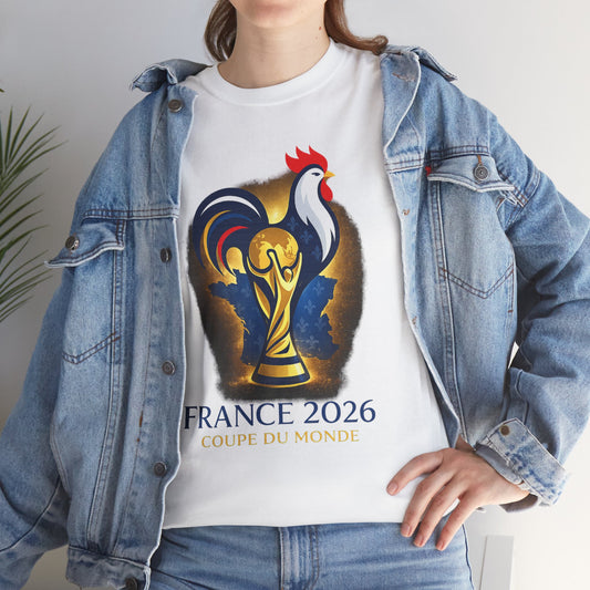 France 2026 World Cup T-Shirt – Rooster & Trophy Soccer Tee