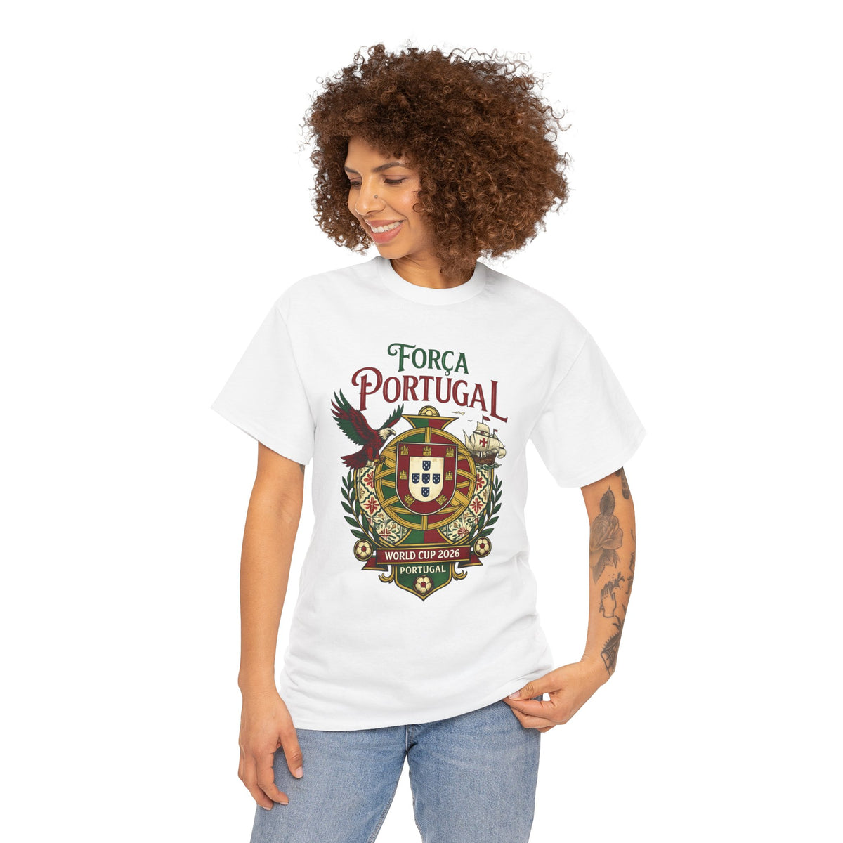 Portugal Força T‑Shirt – World Cup 2026 Crest Tee