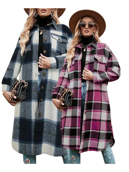 Emily | Stylish Warm Plaid Coat 14