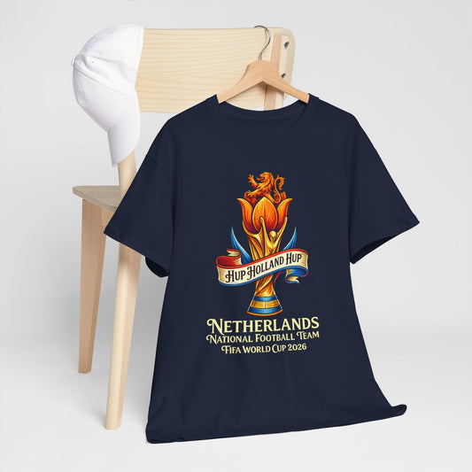 Netherlands Football Tee — "Hup Holland Hup" Tulip Soccer Supporter Shirt