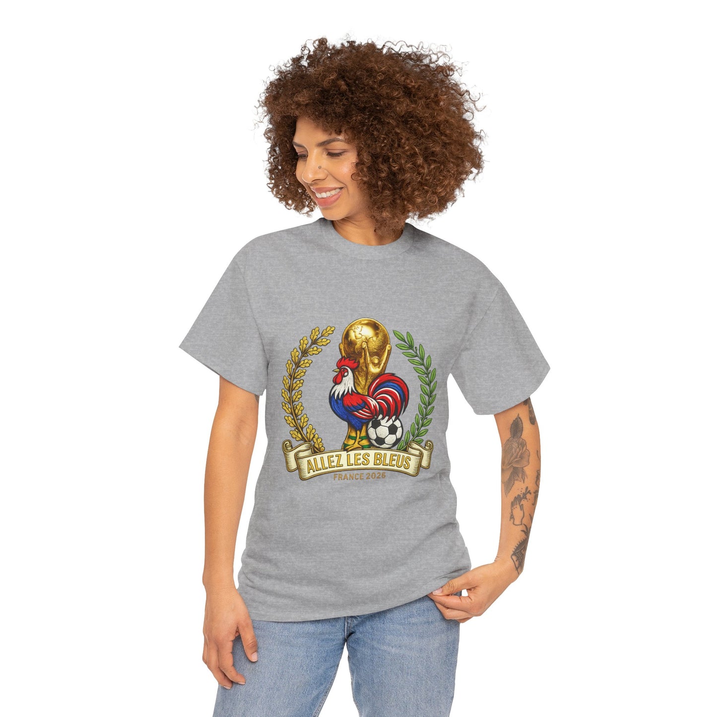 France Soccer Fan T‑Shirt — 'Allez Les Bleus' Rooster & World Cup Crest