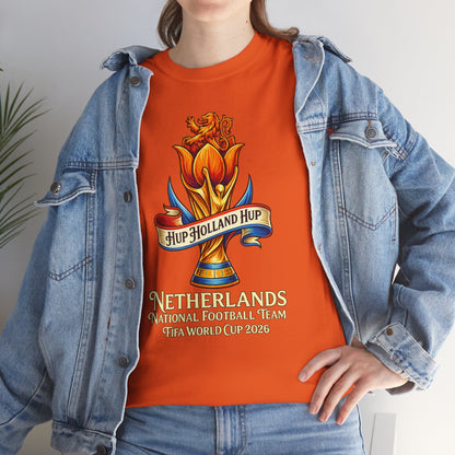 Netherlands Football Tee — "Hup Holland Hup" Tulip Soccer Supporter Shirt