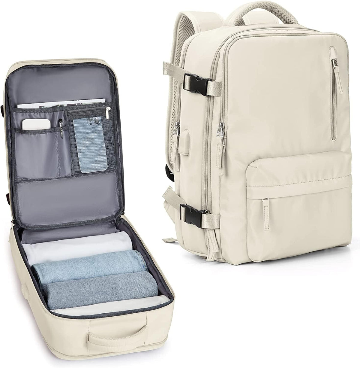 40L Waterproof Travel Backpack with Shoe Compartment & USB Port – 14” (35.56 cm)Laptop Fit 0