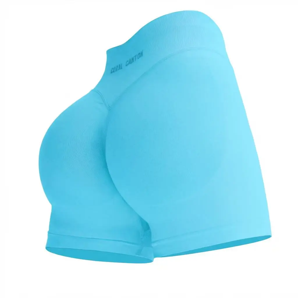 Coral Canton Impact Shorts High Waistband Butt Lifting