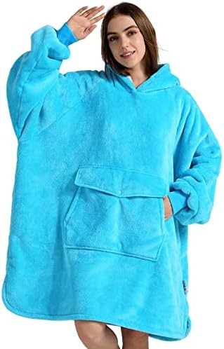 Krifey Wearable Blanket Hoodie, Oversized Sherpa Hooded for Women and Men, Cozy Sweatshirt with Giant Pocket
