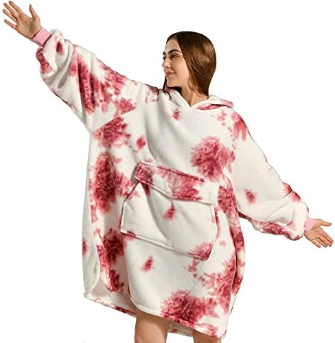 Krifey Wearable Blanket Hoodie, Oversized Sherpa Hooded for Women and Men, Cozy Sweatshirt with Giant Pocket