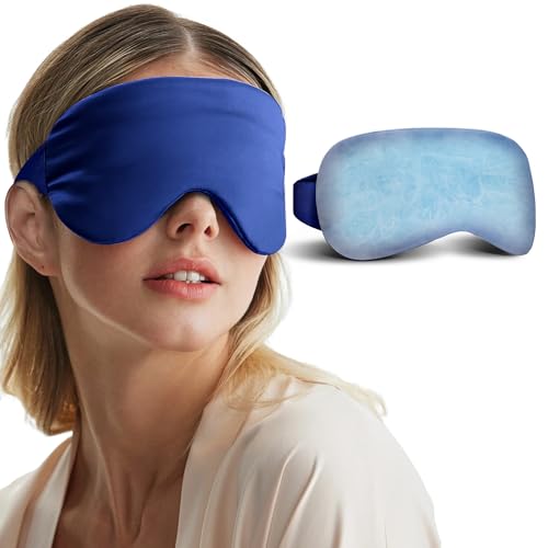Cooling Eye Mask for Dark Circles & Puffiness – FSA/HSA Eligible, Cold Gel Ice Pack for Puffy Eyes, Migraines & Headaches, After-Surgery Recovery – Travel, Office & Sleep Essentials (Black)