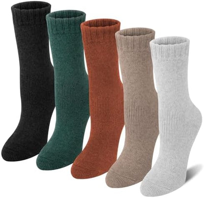 Loritta Women's Wool Socks - Warm Winter Knit Crew Calf-Length Socks for Hiking Boots, Cozy Boot Socks, Perfect Gift & Stocking Stuffer
