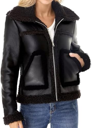 Faux Shearling Moto Jacket