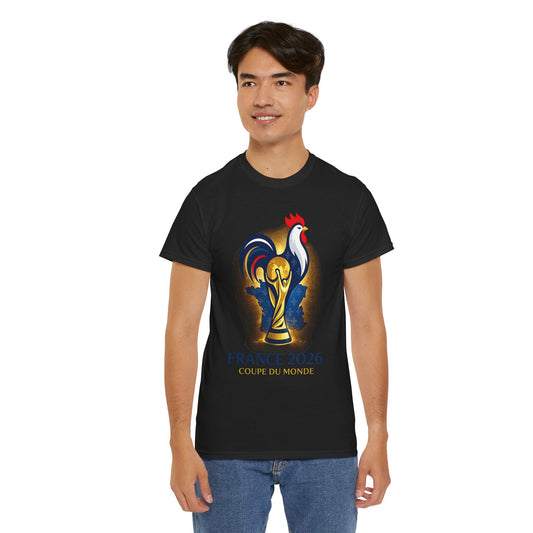 France 2026 World Cup T-Shirt – Rooster & Trophy Soccer Tee