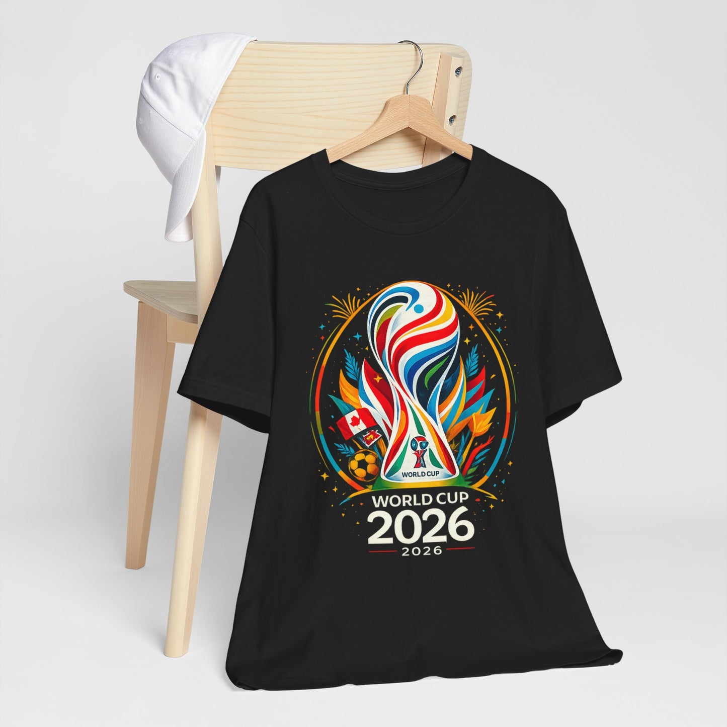 World Cup 2026 Soccer T-Shirt – Colorful Trophy Logo Tee