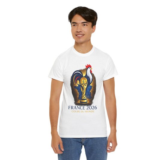 France 2026 World Cup T-Shirt – Rooster & Trophy Soccer Tee