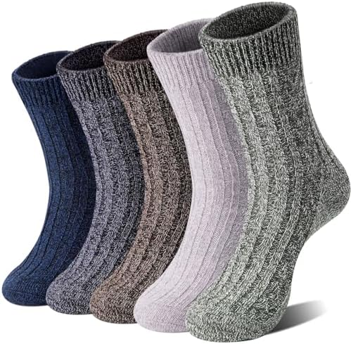 Loritta Women's Wool Socks - Warm Winter Knit Crew Calf-Length Socks for Hiking Boots, Cozy Boot Socks, Perfect Gift & Stocking Stuffer