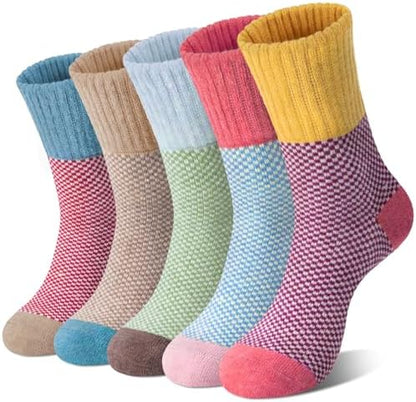 Loritta Women's Wool Socks - Warm Winter Knit Crew Calf-Length Socks for Hiking Boots, Cozy Boot Socks, Perfect Gift & Stocking Stuffer