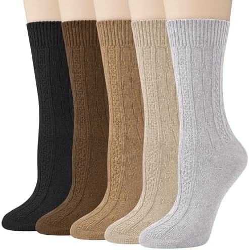 Loritta Women's Wool Socks - Warm Winter Knit Crew Calf-Length Socks for Hiking Boots, Cozy Boot Socks, Perfect Gift & Stocking Stuffer