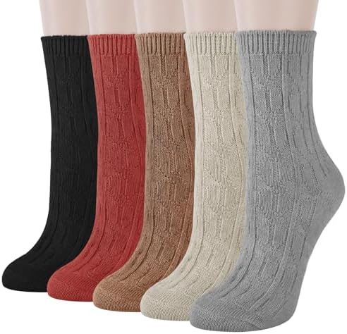 Loritta Women's Wool Socks - Warm Winter Knit Crew Calf-Length Socks for Hiking Boots, Cozy Boot Socks, Perfect Gift & Stocking Stuffer